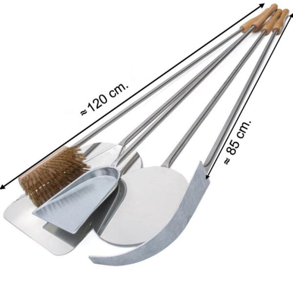 Set van 5 RVS Pizza peelset (voor pizza's van 30 cm.) - Afbeelding 3