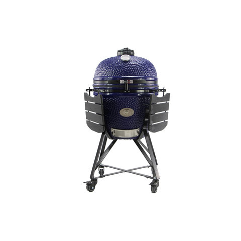 Keij Kamado Pro XL - 23 inch Blue Inclusief: divide and conquer, ash tray en beschermhoes. Met hdpe zijtafels en handvat en glasvezel gasket