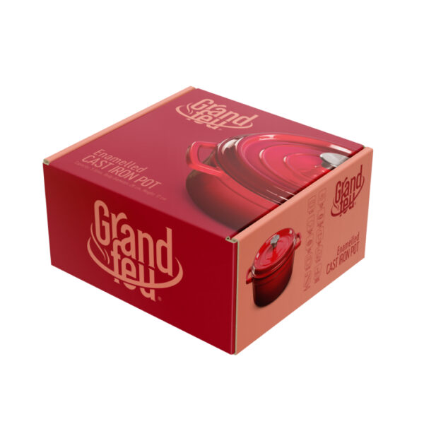 Grand Feu geëmailleerde gietijzeren braadpan 3,5 l Rood - Afbeelding 2